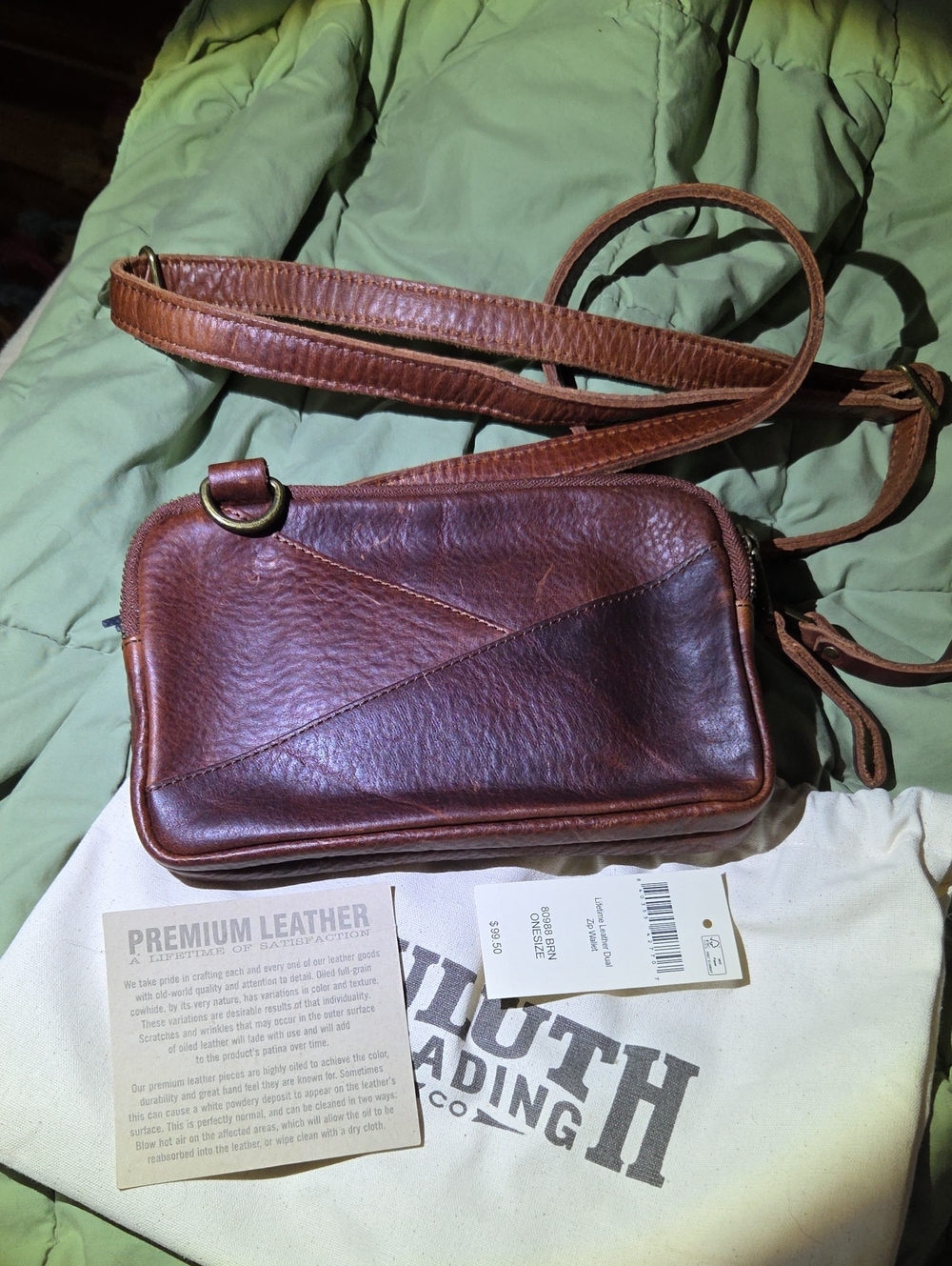 Duluth Trading Co Brown Distressed Leather Crossbody
